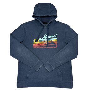 Marmot Hoodie Sweatshirt Mens‎ Size Large Navy Blue Hiking Camping Outdoors